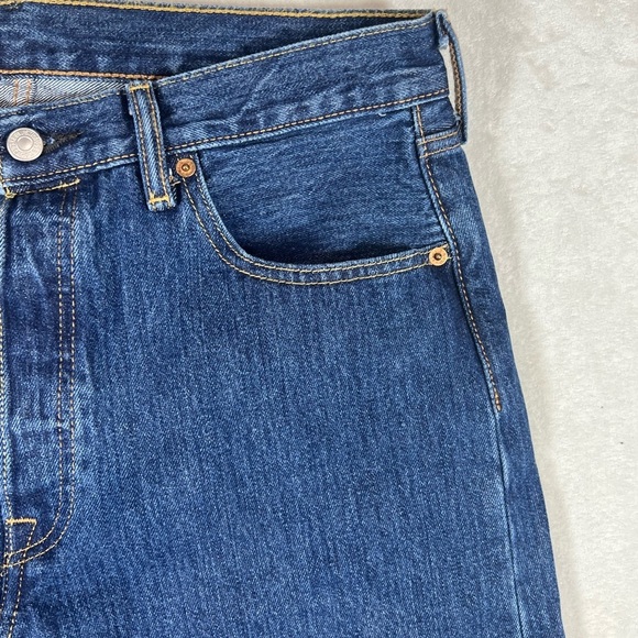 NWT 34W 34L Levi's 501 Men's Classic Indigo Straight Jeans - Picture 6 of 9